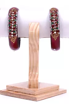 Maroon bangles-and-bracelets