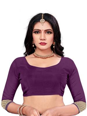 Mehrang Purple Woven Banarasi Silk Saree with Blouse 5