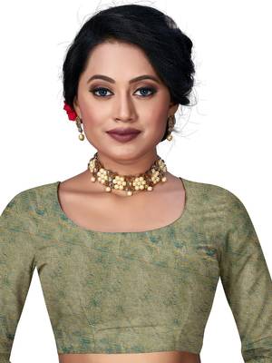 Mehrang Rama Woven Banarasi Silk Saree with Blouse 6