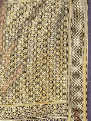Mehrang Navy Blue Woven Banarasi Silk Saree with Blouse 5