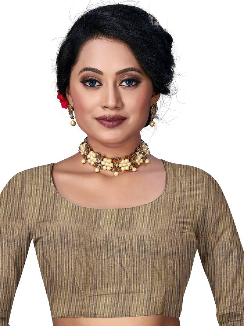 Mehrang Navy Blue Woven Banarasi Silk Saree with Blouse