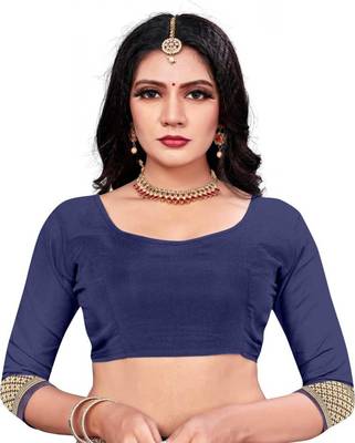Mehrang Blue Woven Banarasi Silk Saree with Blouse 5