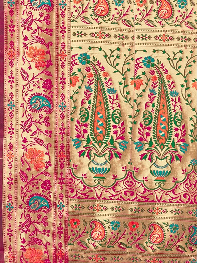 Mehrang Purple Woven Banarasi Silk Saree with Blouse