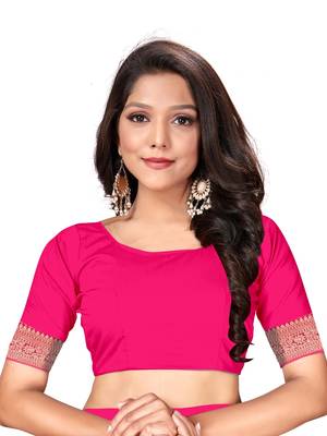 Mehrang Pink Woven Banarasi Silk Saree with Blouse 5