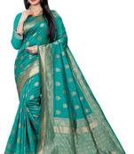 Mehrang Green Woven Banarasi Silk Saree with Blouse