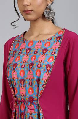 Magenta printed crepe ethnic-kurtis 5