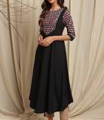 Black printed crepe short kurtis