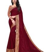 Mehrang Maroon Vichitra Silk Saree with Blouse