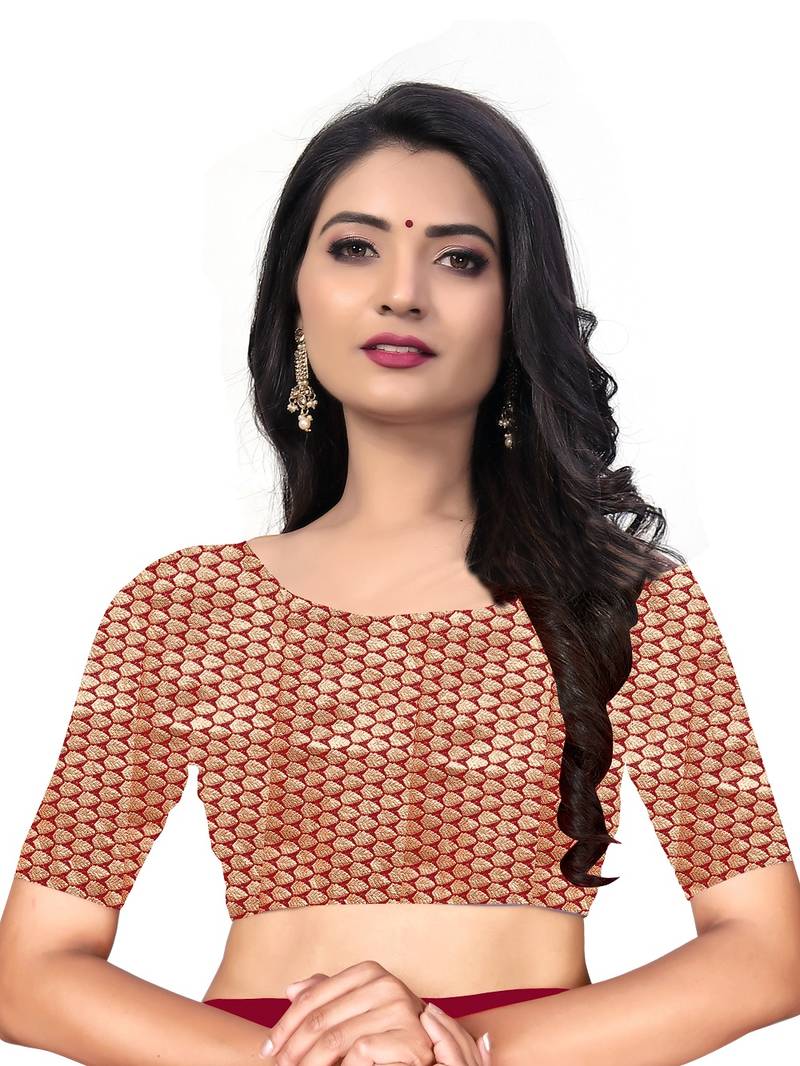Mehrang Maroon Vichitra Silk Saree with Blouse