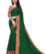 Mehrang Green Vichitra Silk Blend Saree With Blouse