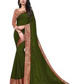 Mehrang Mehendi Vichitra Silk Saree with Blouse