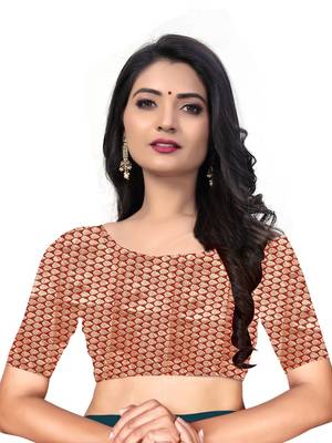 Mehrang Turquoise Blue Vichitra Silk Saree with Blouse 5