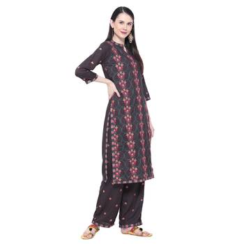 Grey embroidered rayon salwar 4