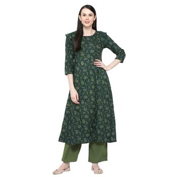 Green printed rayon salwar 1