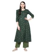 Green printed rayon salwar