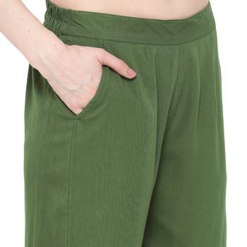 Green printed rayon salwar 3