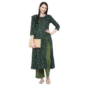 Green printed rayon salwar 4