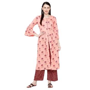 Pink printed rayon salwar 1
