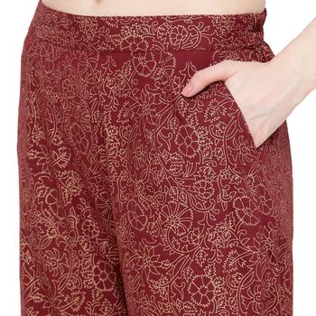 Pink printed rayon salwar 3