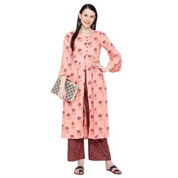 Pink printed rayon salwar 4