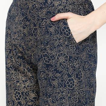 Blue printed rayon salwar 3