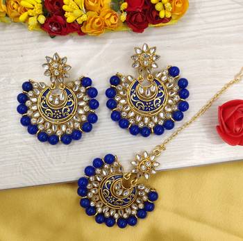 Blue pearl maang-tikka 1