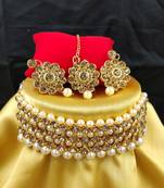 Gold crystal chokers