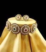 Gold crystal chokers