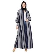 Multicolor plain crepe abaya