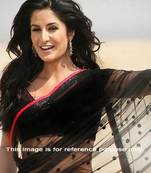 Black plain net saree with blouse