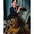 Stunning resham silk jamdani saree in black with all over multi colour floral work