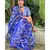 Stunning resham silk jamdani saree in cobalt blue with all over multi-color floral motifs