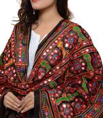 Hand embroidered kutch work designer multicolour dupatta