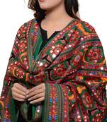 Hand embroidered kutch work designer multicolour dupatta