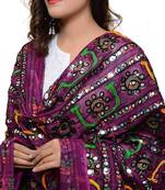 Hand embroidered kutch work designer multicolour dupatta