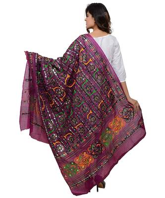 Hand embroidered kutch work designer multicolour dupatta 3