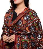 Hand embroidered kutch work designer multicolour dupatta
