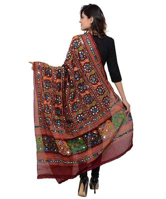 Hand embroidered kutch work designer multicolour dupatta 2