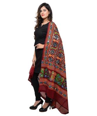 Hand embroidered kutch work designer multicolour dupatta 3