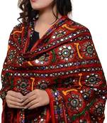 Multicolour Hand Embroidered Kutch Work Designer Dupatta