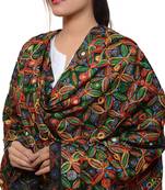 Hand embroidered kutch work designer multicolour dupatta