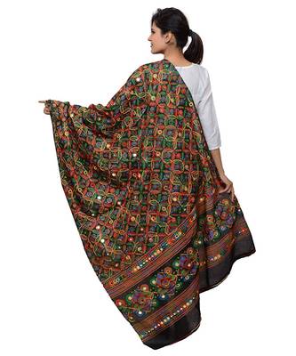 Hand embroidered kutch work designer multicolour dupatta 3