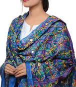 Hand embroidered kutch work designer multicolour dupatta