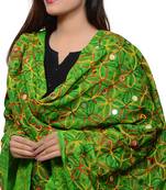 Hand embroidered kutch work designer multicolour dupatta