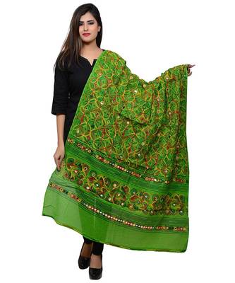 Hand embroidered kutch work designer multicolour dupatta 2
