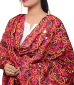 Hand embroidered kutch work designer multicolour dupatta