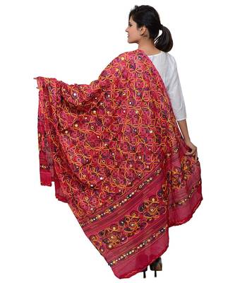Hand embroidered kutch work designer multicolour dupatta 3