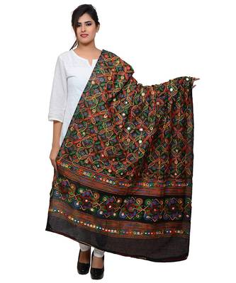 Hand embroidered kutch work designer multicolour dupatta 1