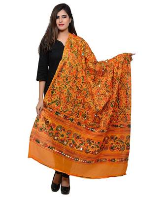 Hand embroidered kutch work designer multicolour dupatta 1