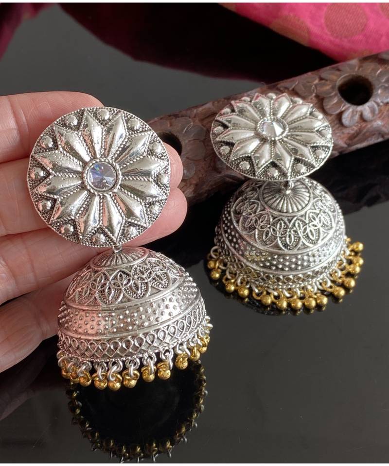 Beautiful Silver Color Designer Jhumkka Dj23356